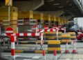 red and yellow traffic cone