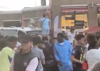 Gastjes met nektasjes gaan provocerend op politiewagens staan