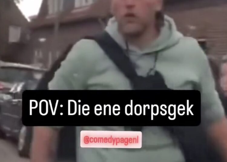 Fietser is autochauffeur achter hem helemaal beu en gaat verhaal halen