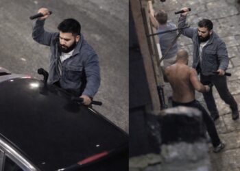 Gast kiest de verkeerde tent uit om te slopen en krijgt een groep hooligans achter zich aan