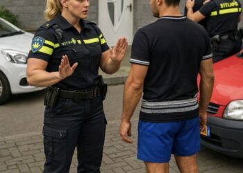 Twee mannen weigeren en agentes grijpen hard in