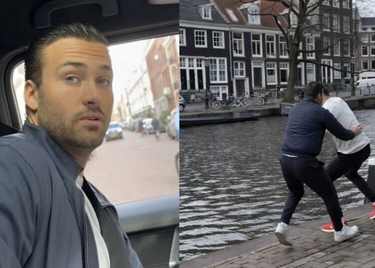 Dave Roelvink is er klaar mee en gooit fietsendief het water in