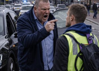 Audi-rijder gaat compleet door het lint wanneer klimaatactivisten zijn weg blokkeren