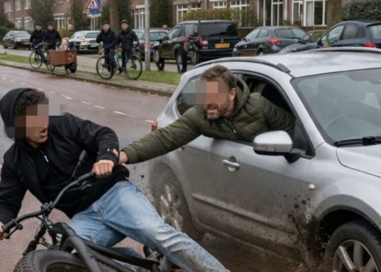 VIDEO: Vader ziet fatbikedief en zet meteen de achtervolging in, bizarre beelden gaan viraal