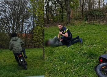Fatbike held en agent racen door Schiedam: wie wint deze wilde achtervolging?