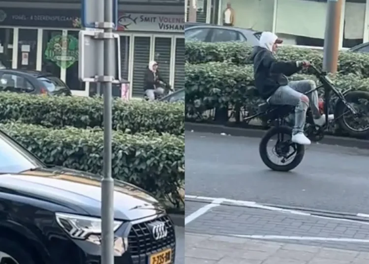 Fatbike held: Osdorps eigen Max Verstappen verslaat motoragent en viert met wheelie